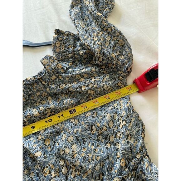 Anthropologie Kira Off Shoulder Blue Peasant Dress Drawstring Waist Sz 2p - Picture 4 of 9